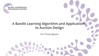 A Bandit Learning Algorithm and Applications to Auction Design