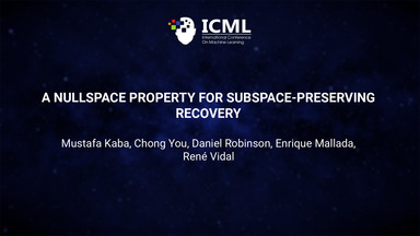 A Nullspace Property for Subspace-Preserving Recovery